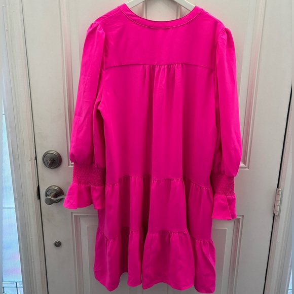 Tuckernuck Pomander Place Electric Pink Crepe Kenzie Dress XXL - Picture 6 of 10